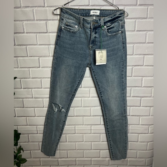 PISTOLA Audrey Women's mid rise Light Blue distressed skinny Jeans/size 26 - Picture 2 of 15